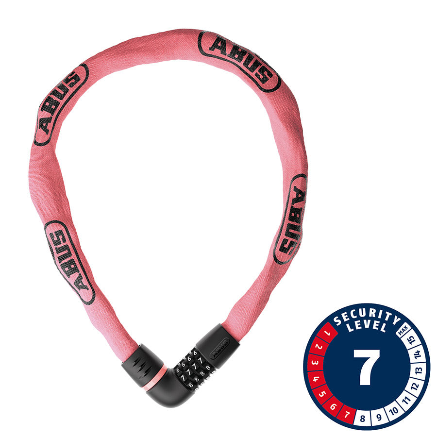 Abus Tresor 6807C Chain Lock Combination 7mm 110cm 3.6' Rose Blush