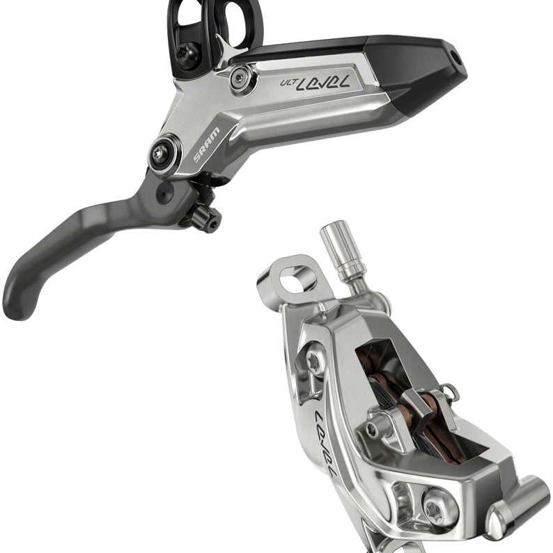 SRAM Level Ultimate Stealth Disc Brake Lever - Rear Post Mount 4-Piston Carbon Lever Titanium Hardware BLK/Silver C1