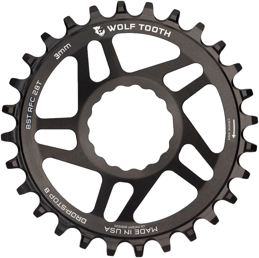 Wolf Tooth Direct Mount Chainring - RaceFace/Easton CINCH Direct Mount, Black - 28T B 3Mm