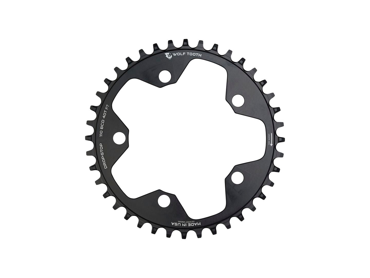 Wolf Tooth 110 BCD Cyclocross Road Chainring - 44t 110 BCD 5-Bolt