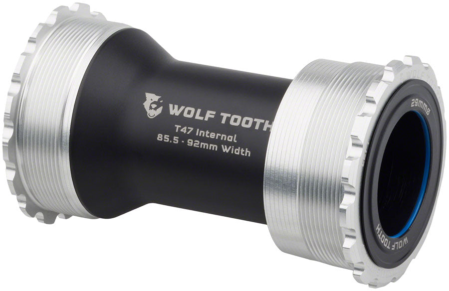 Wolf Tooth Bottom Bracket - T47 Inboard 85.5/92mm For 29mm Spindle Raw Silver