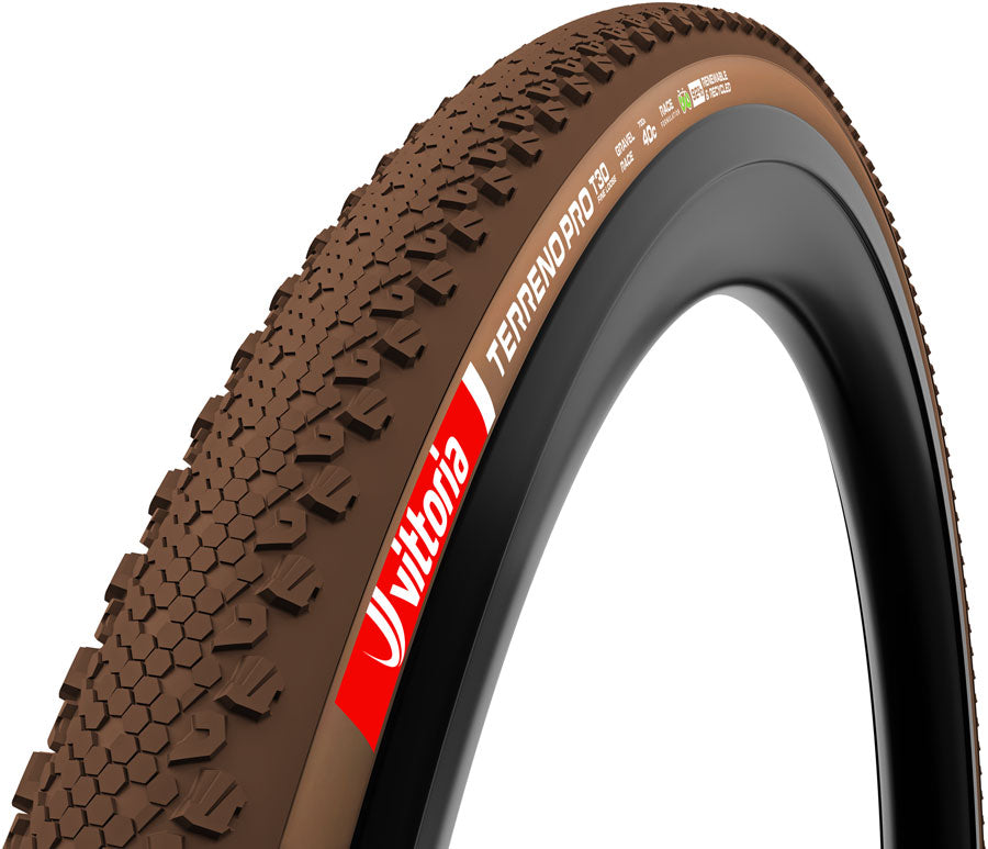 Vittoria Terreno Pro T30 Fine Loose Tire - 700 x 40 Tubeless Folding BLK/Brown Eco Gravel Race